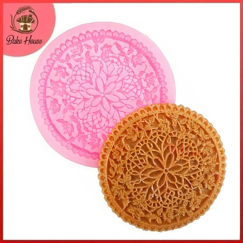 Retro Relief Flower Silicone Fondant & Chocolate Mold