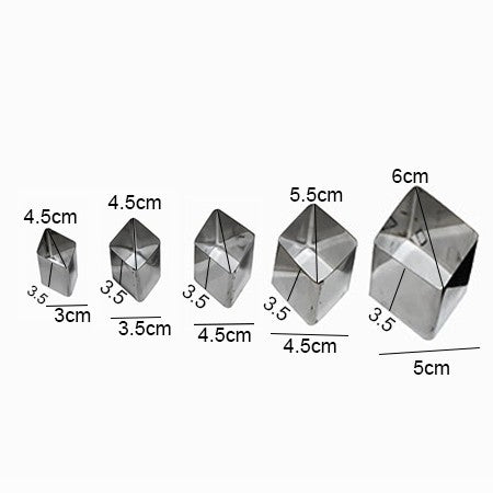 Rhombus Shape Cookie Cutter Stainless Steel 5Pcs Set