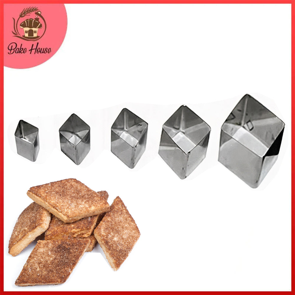 Rhombus Shape Cookie Cutter Stainless Steel 5Pcs Set