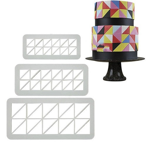 Right Angle Shape Geometric Multi Fondant Cake Cutter 3Pcs Set