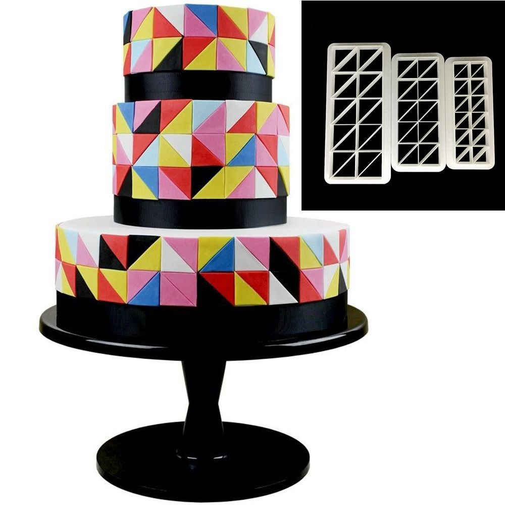 Right Angle Shape Geometric Multi Fondant Cake Cutter 3Pcs Set