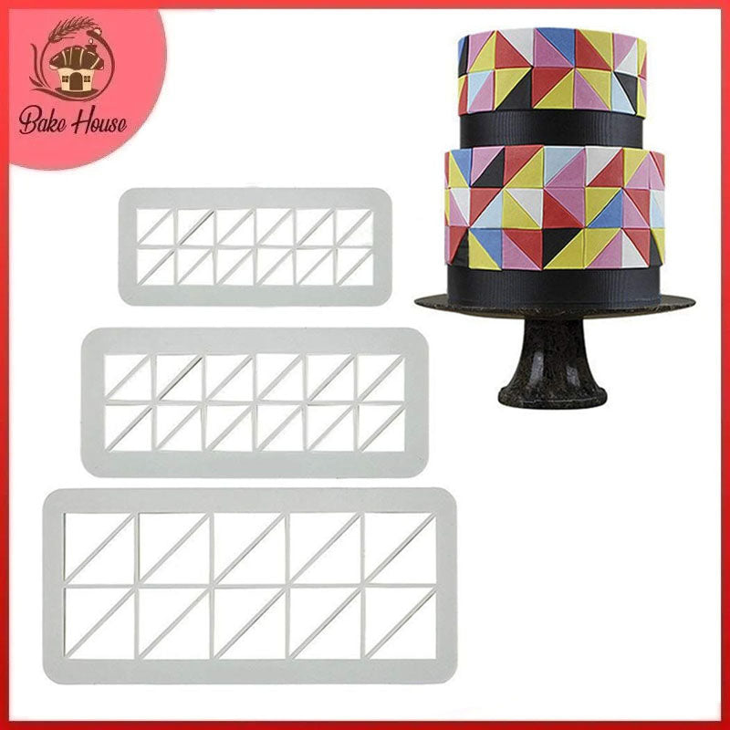 Right Angle Shape Geometric Multi Fondant Cake Cutter 3Pcs Set