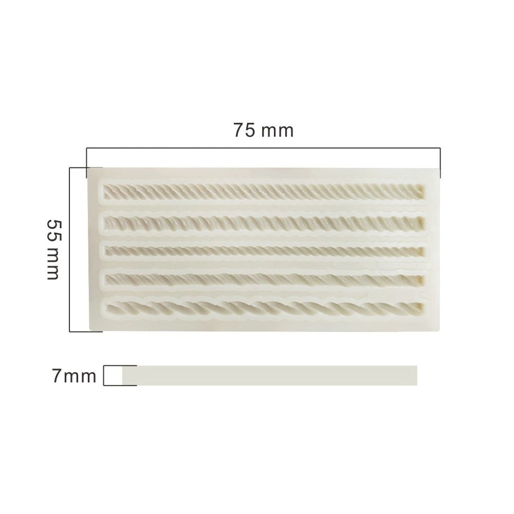 Rope Silicone Fondant Mold 5 Cavity