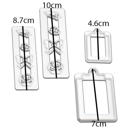 Rose, Bow, Leaf Fondant Cutter 4Pcs Set Plastic