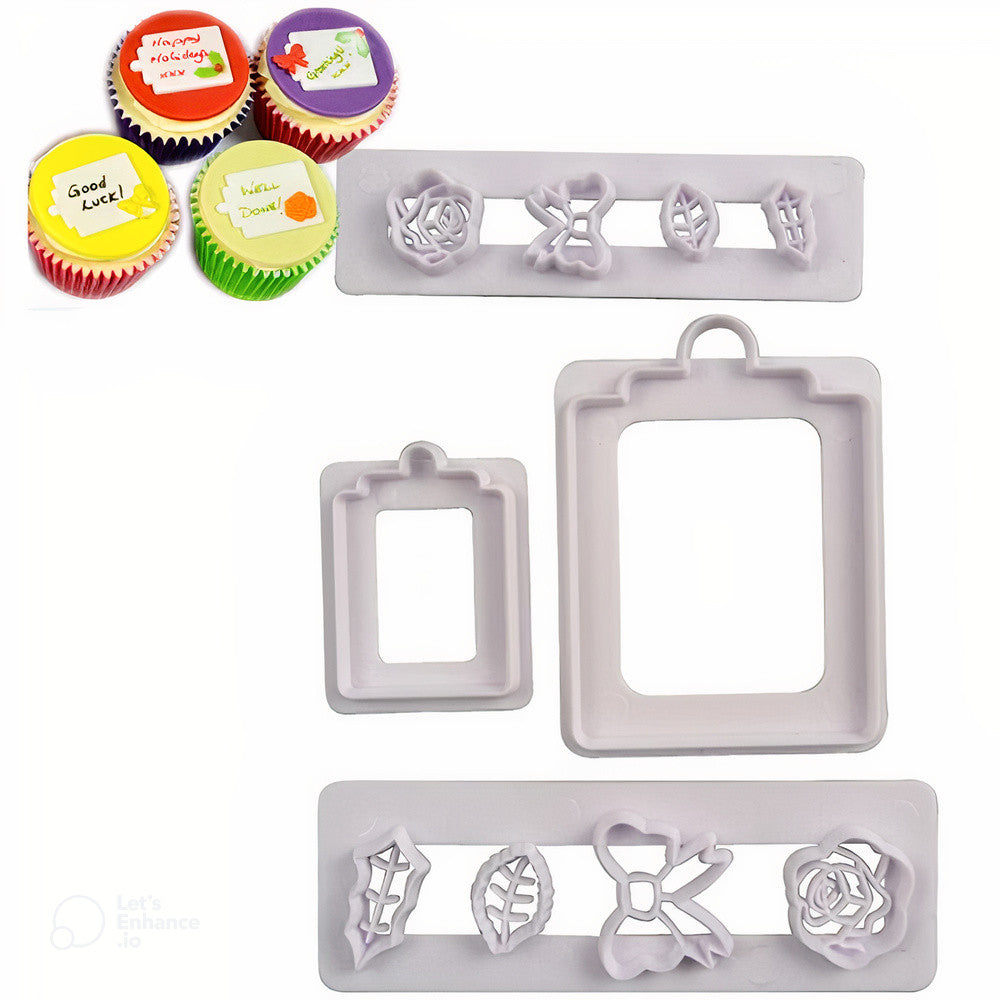 Rose, Bow, Leaf Fondant Cutter 4Pcs Set Plastic