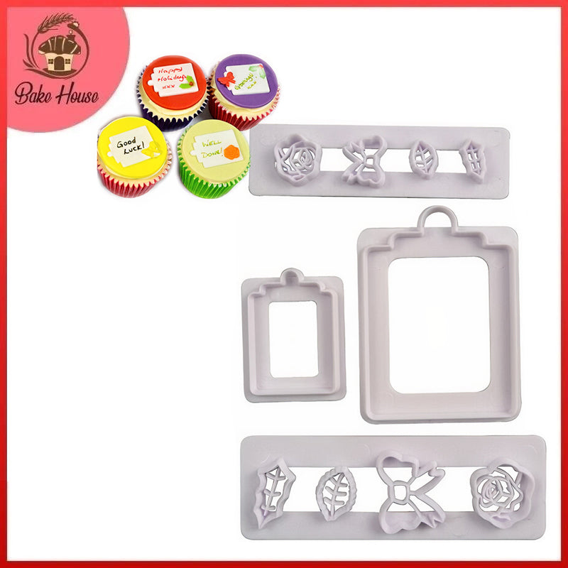 Rose, Bow, Leaf Fondant Cutter 4Pcs Set Plastic