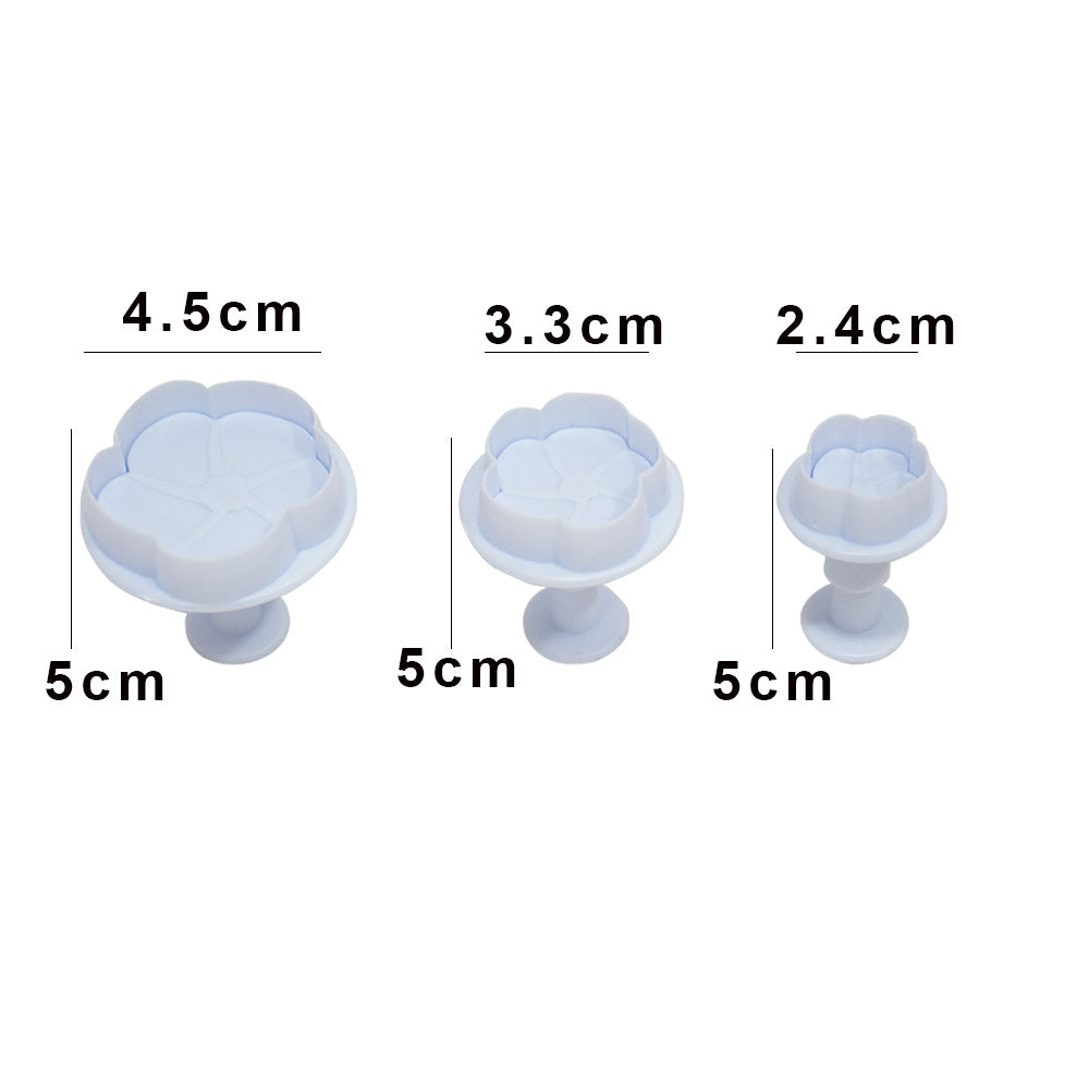 Rose Flower Plunger Cutter 3Pcs Set