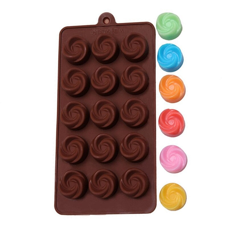Rose Flower Silicone Chocolate & Candy Mold 15 Cavity