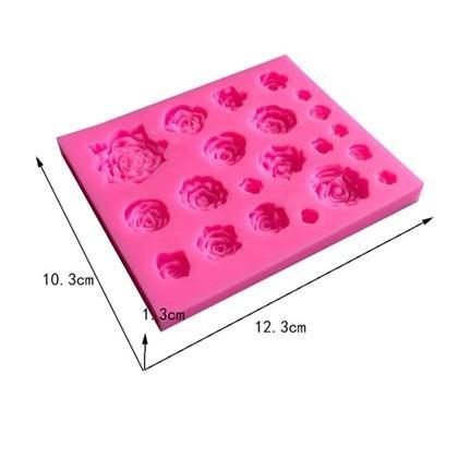 Rose Flower Silicone Fondant & Chocolate Mold 22 Cavity