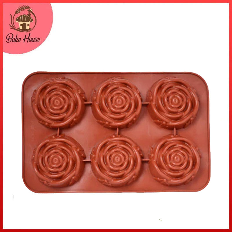 Rose Flower Silicone Mold 6 Cavity