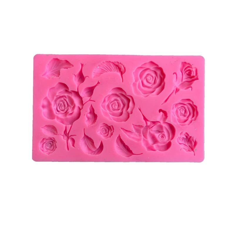 Rose Peony Flower Leaf Silicone Fondant Mold