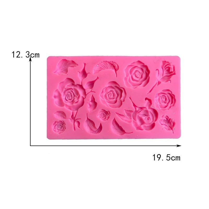 Rose Peony Flower Leaf Silicone Fondant Mold