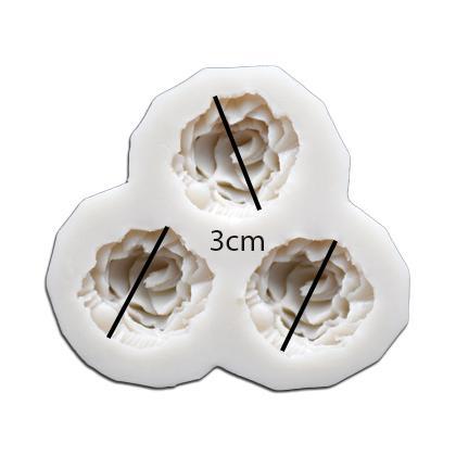 Rose Shape Silicone Fondant & Chocolate Mold 3 Cavity
