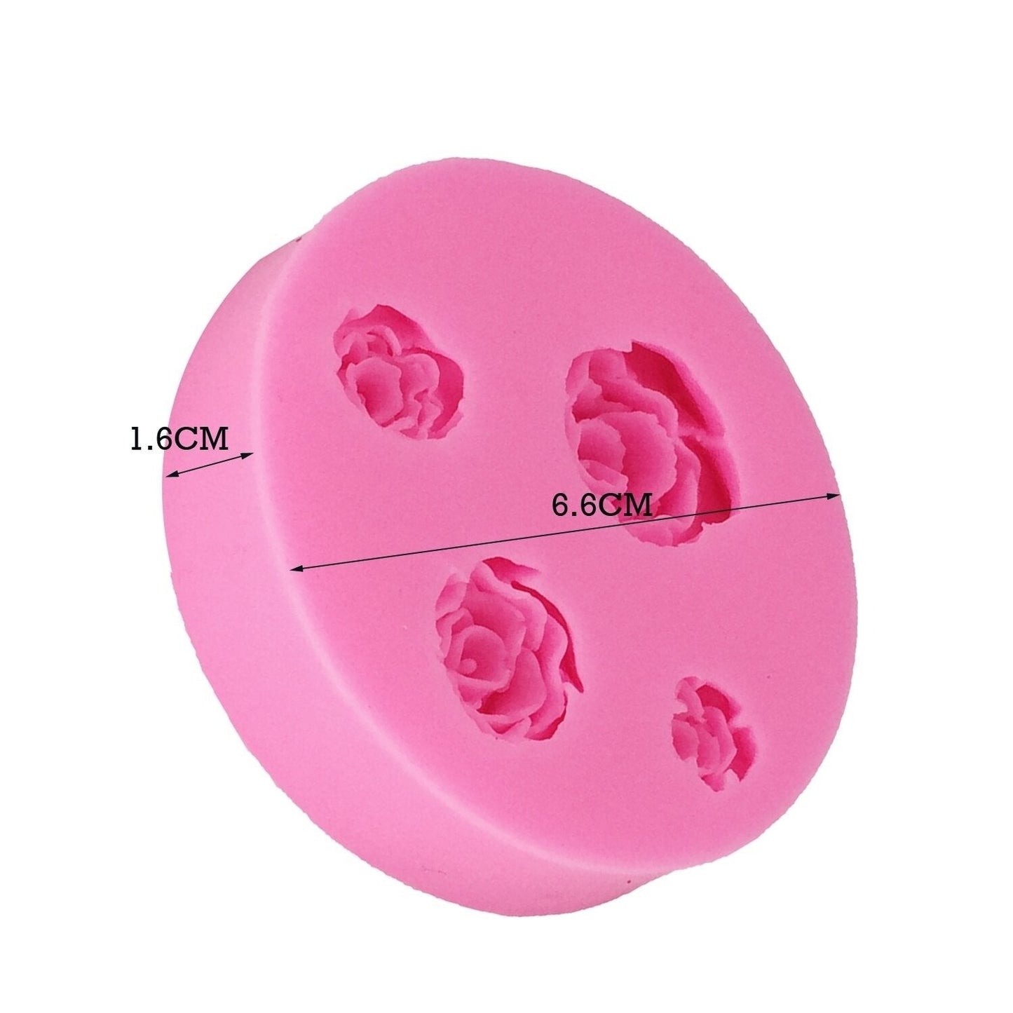 Rose Silicone Fondant & Chocolate Mold 4 Cavity