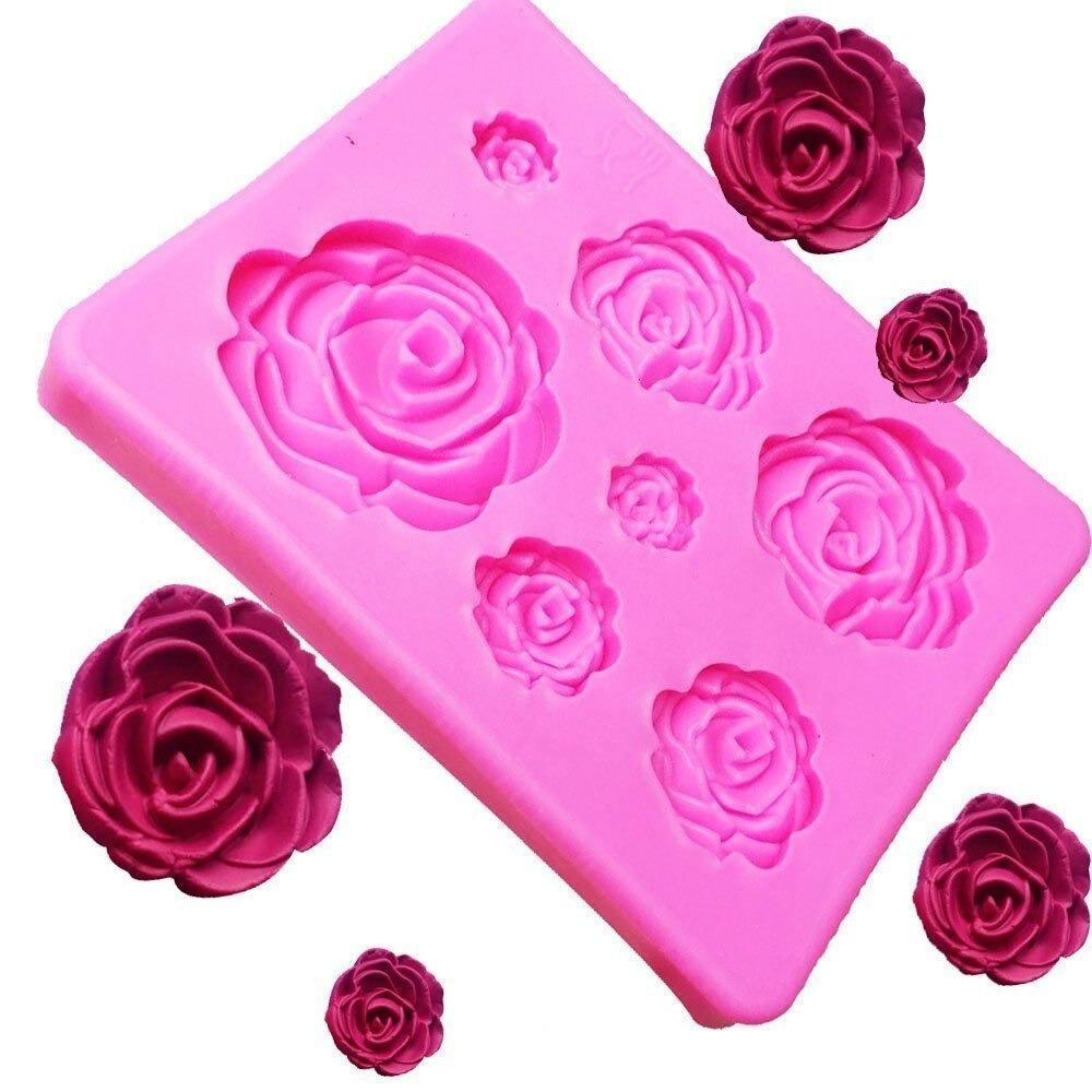 Rose Silicone Fondant & Chocolate Mold 7 Cavity