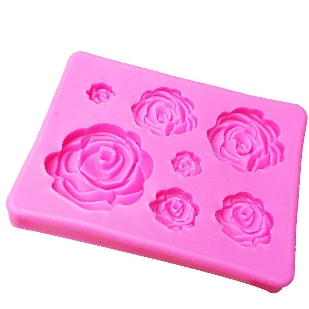 Rose Silicone Fondant & Chocolate Mold 7 Cavity