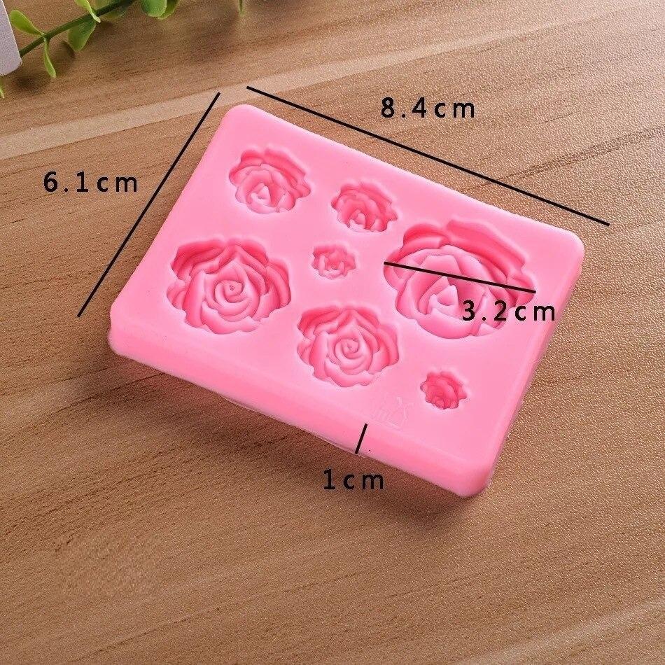 Rose Silicone Fondant & Chocolate Mold 7 Cavity
