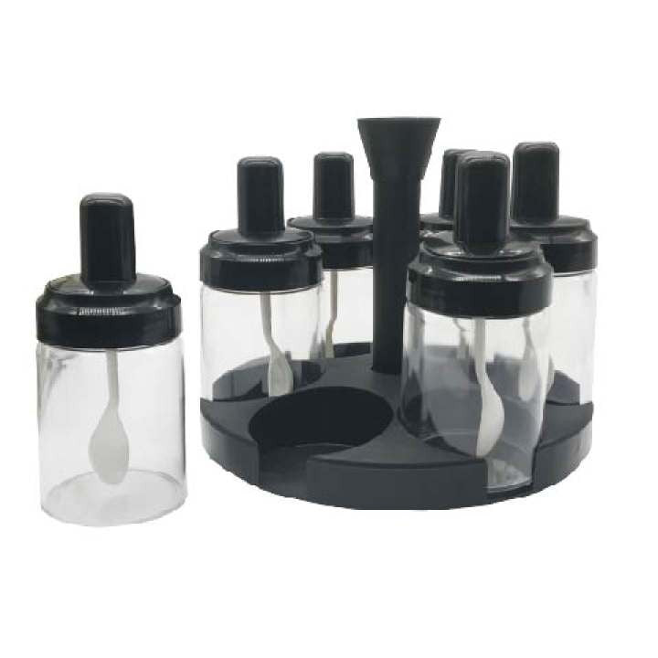 Rotating Spice Rack 6 Bottles Set