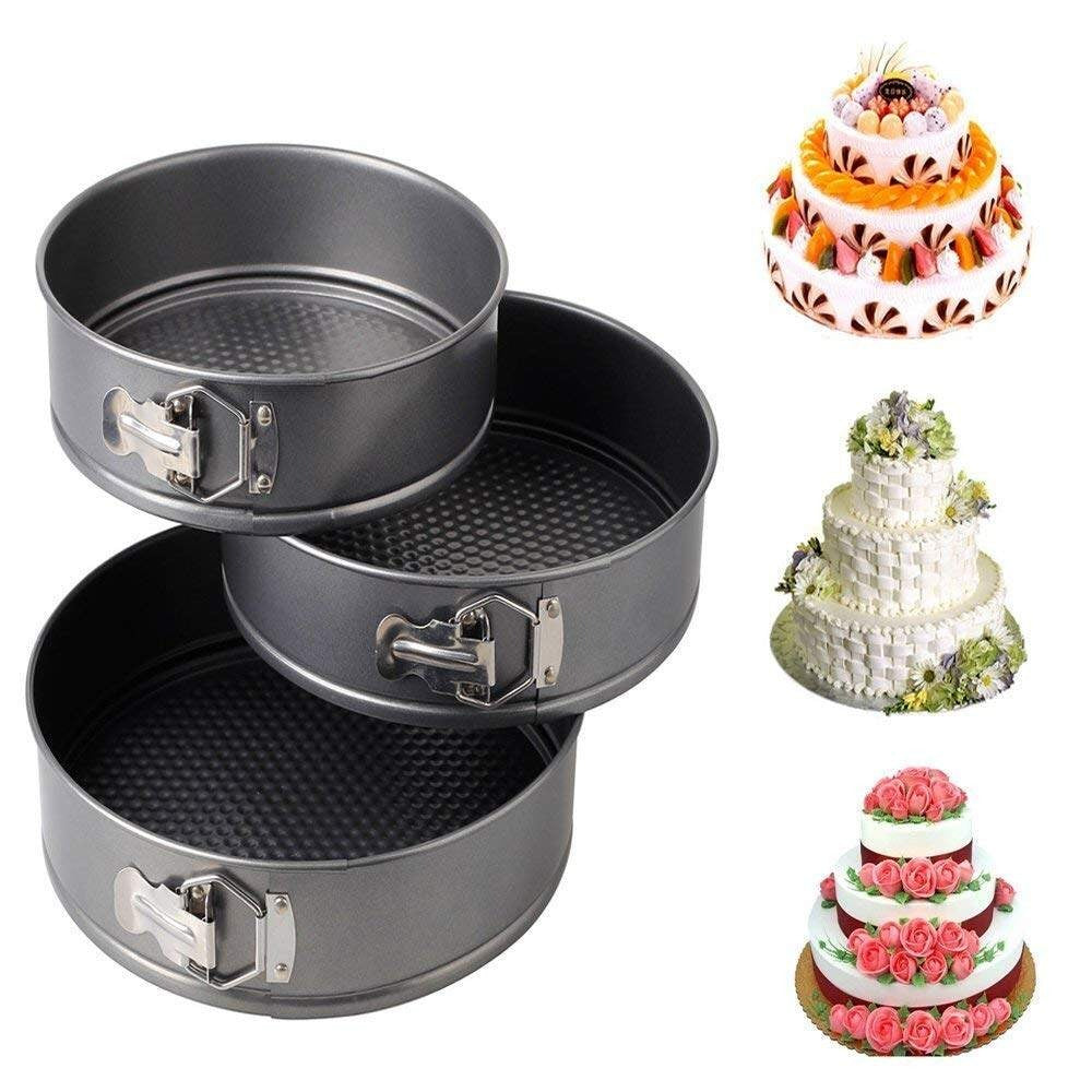 Round Cake Mold Non Stick 3Pcs Set Removable Base