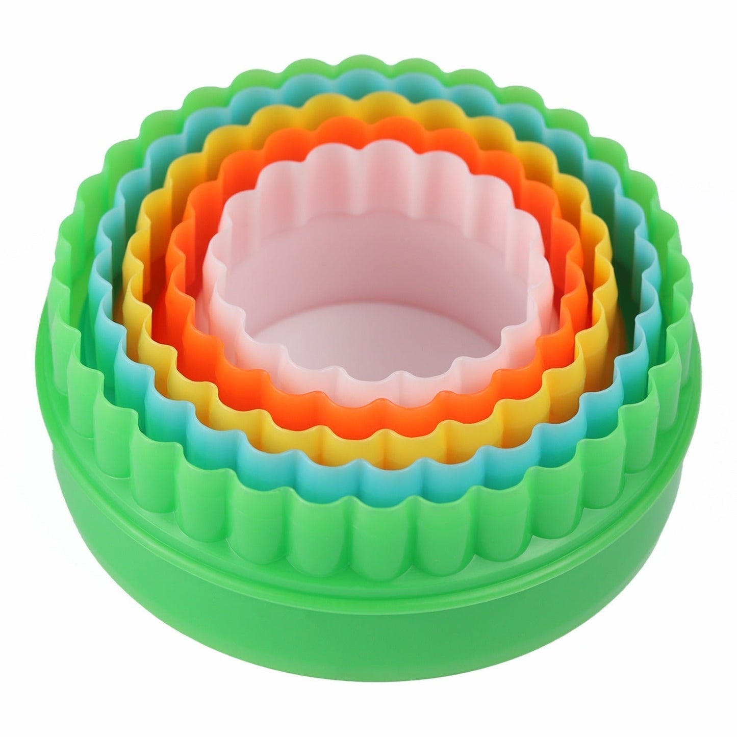 Colorful Round 5 Pcs Plastic Cookie Cutter