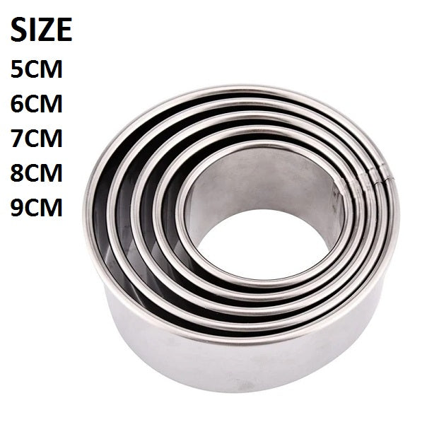 Round Cookie Cutter Stainless Steel 5Pcs Set