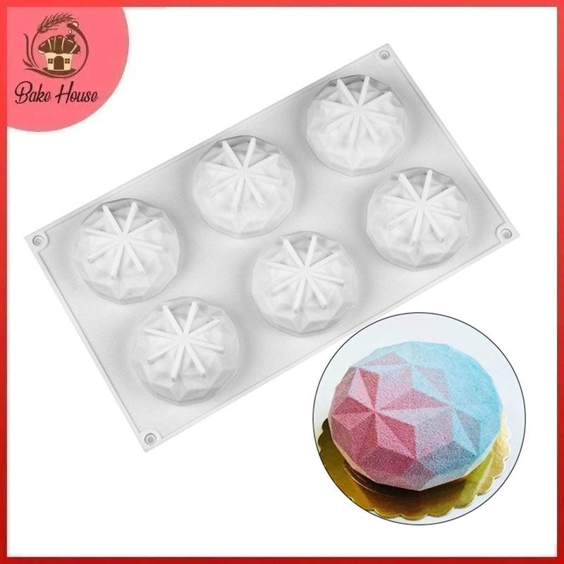 Round Diamond Silicone Baking Mold 6 Cavity