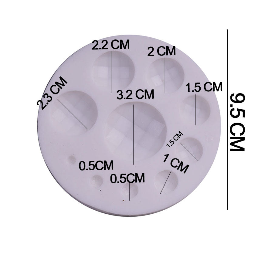 Round Gems Silicone Fondant & Chocolate Mold 10 Cavity