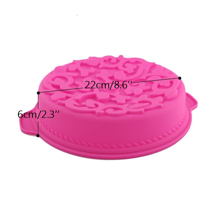 Round Ornamental Floral Shaped Silicone Plum Baking Pan