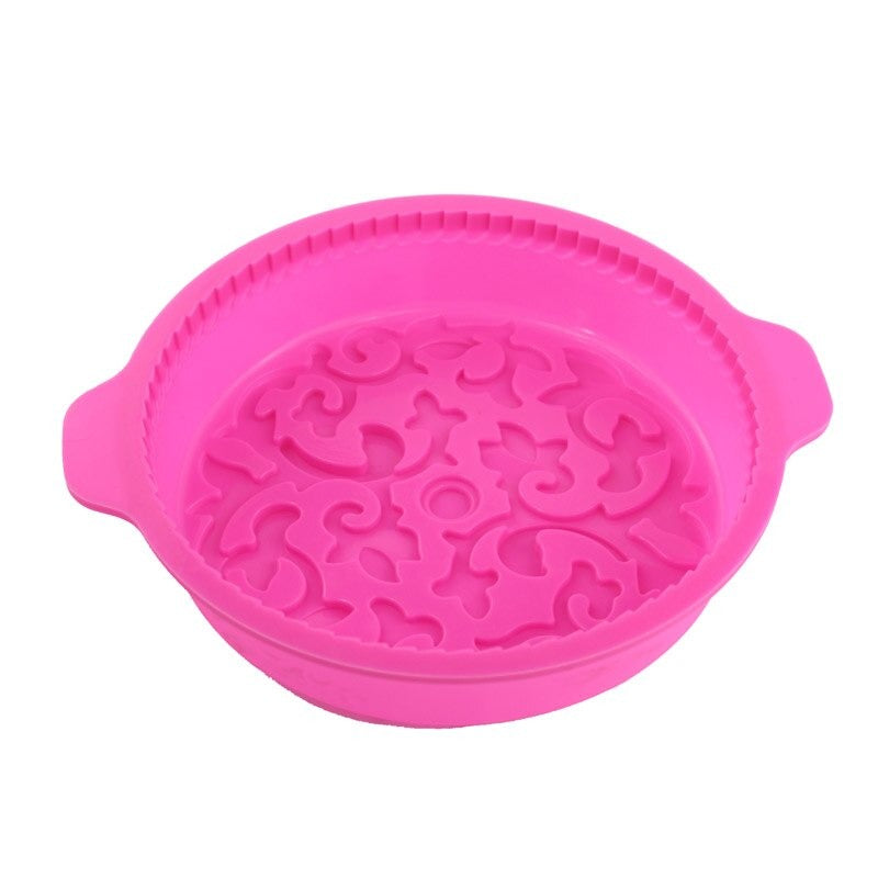 Round Ornamental Floral Shaped Silicone Plum Baking Pan