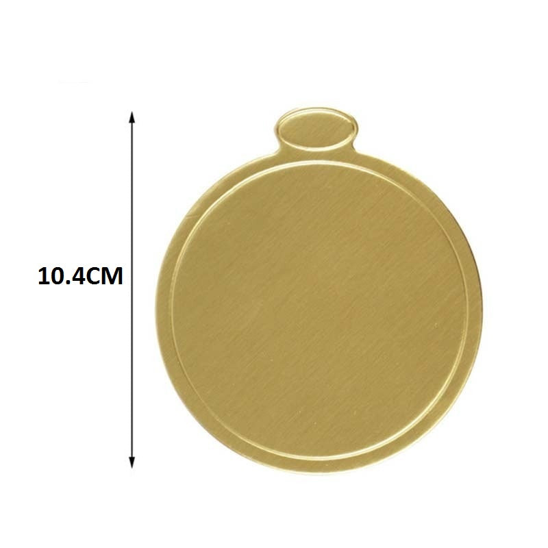 Round Shape Pastry Placer Board Golden 10Pcs Pack