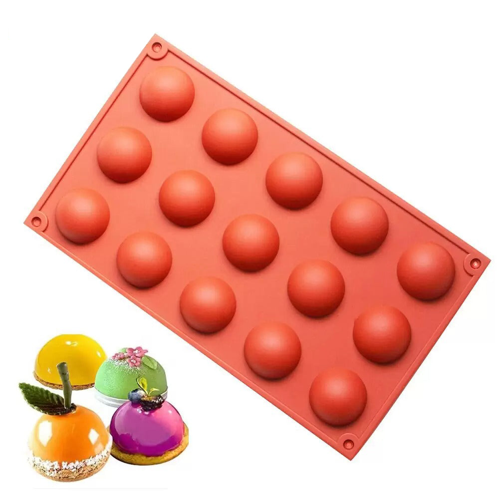 Round Silicone Sphere Ball Mold 15 Cavity