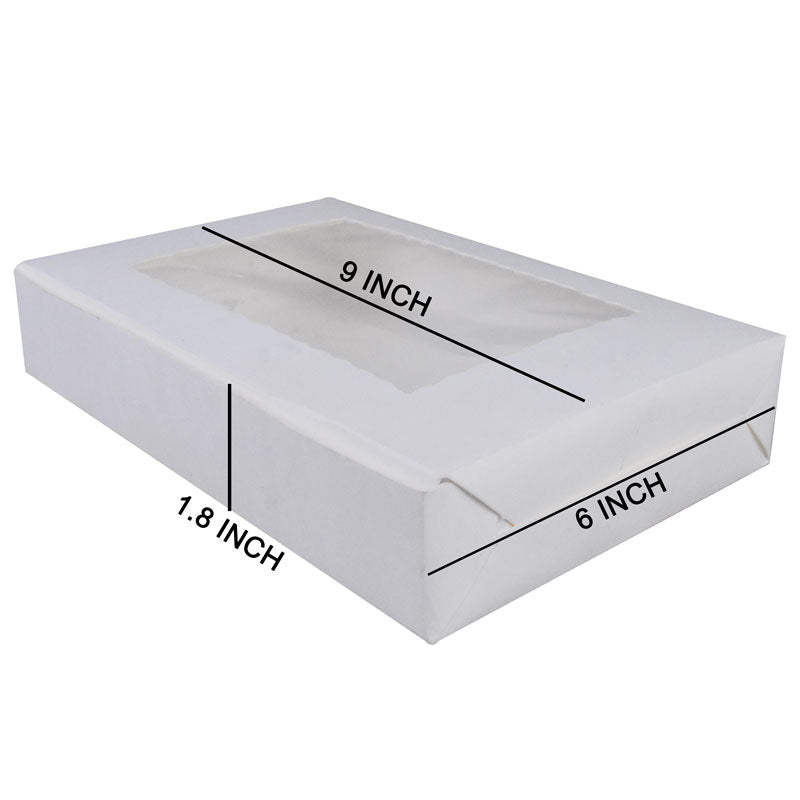Sweet Treat Box 9 X 6 X 1.8 Inch With Top Transparent Window