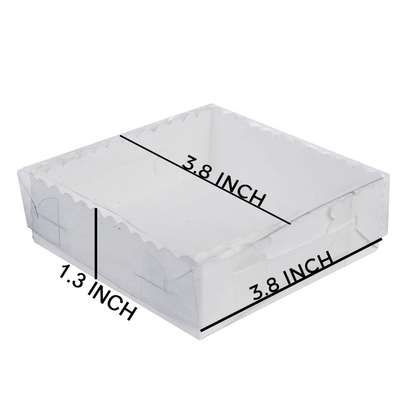 Sweet Treat Box 3.8 X 3.8 X 1.3 Inch With Clear Lid