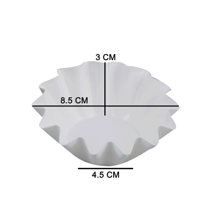 White Floret Card Paper Baking Cupcake Muffin Liners, Wrappers 50 Pcs
