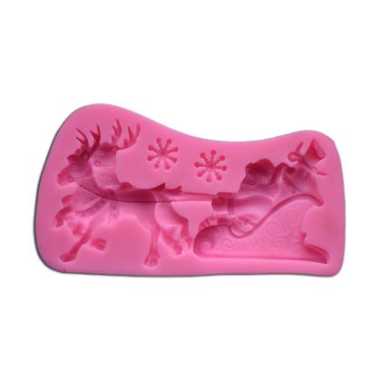 Santa With Deer Silicone Fondant & Chocolate Mold