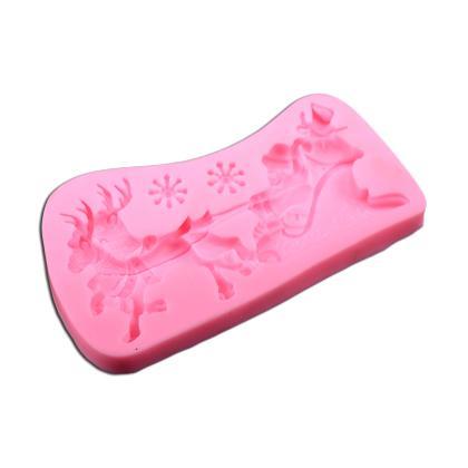Santa With Deer Silicone Fondant & Chocolate Mold