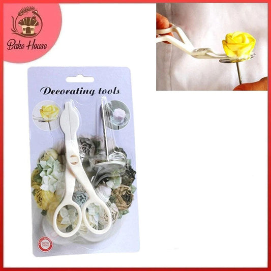 Scissor With Flower Nail Steel 2Pcs Set