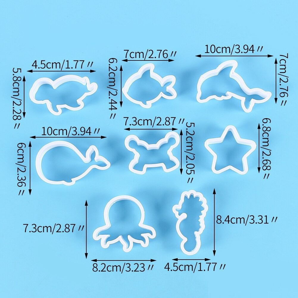 Sea Animals Fondant & Cookie Cutters 8Pcs Set