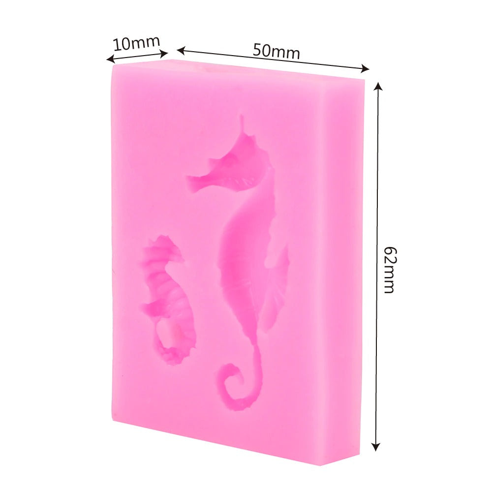 Sea Horse Silicone Fondant & Chocolate Mold 2 Cavity