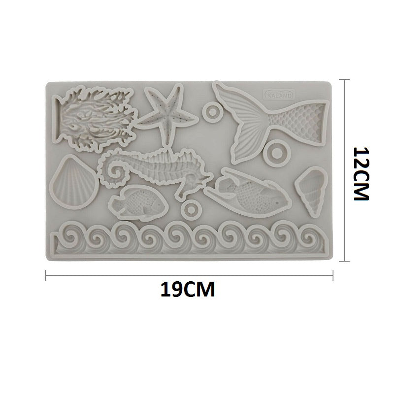 Sea Theme Silicone Fondant Mold Large