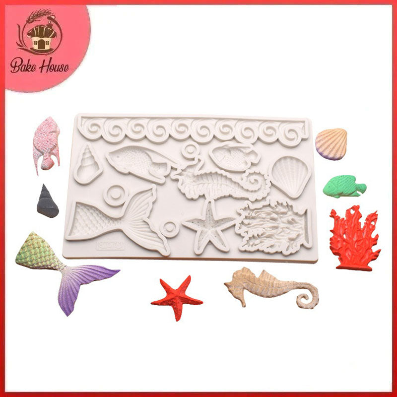 Sea Theme Silicone Fondant Mold Large