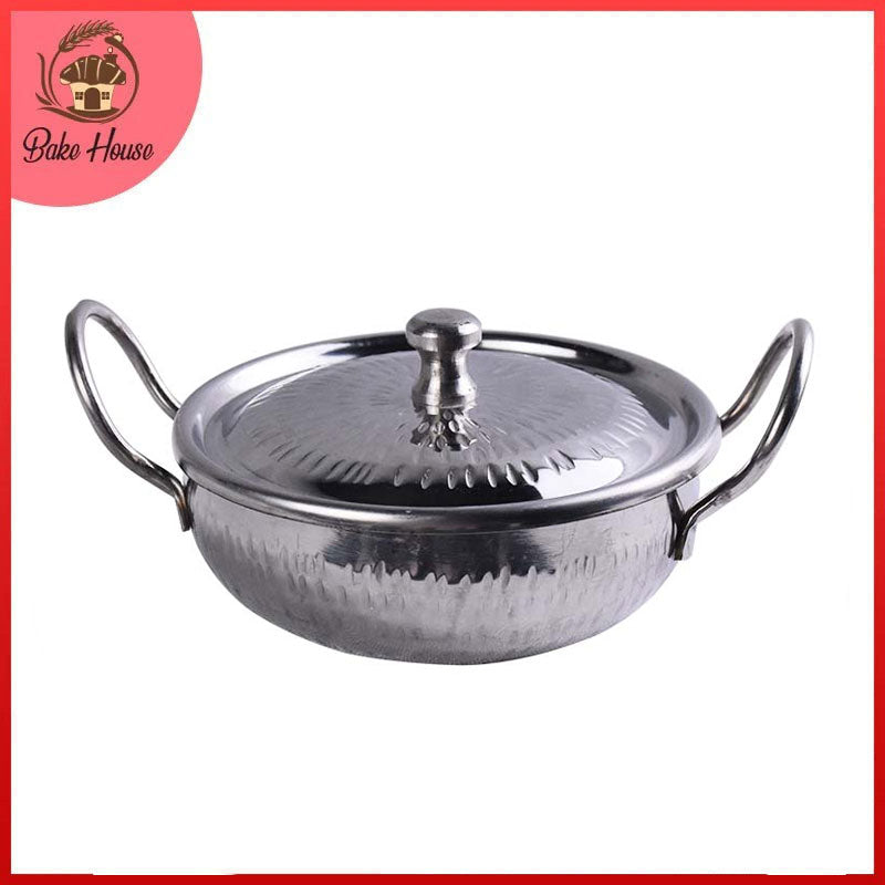 Serving Karahi Stainless Steel with Lid 05 Inch