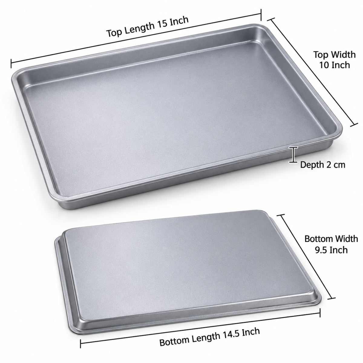 Nonstick Rectangular Baking Tray Silver