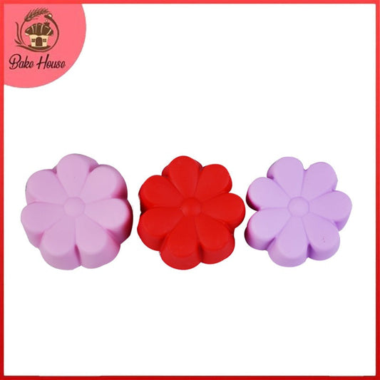 Silicone 7 Petals Flower Muffin Baking Mold 6Pcs Set