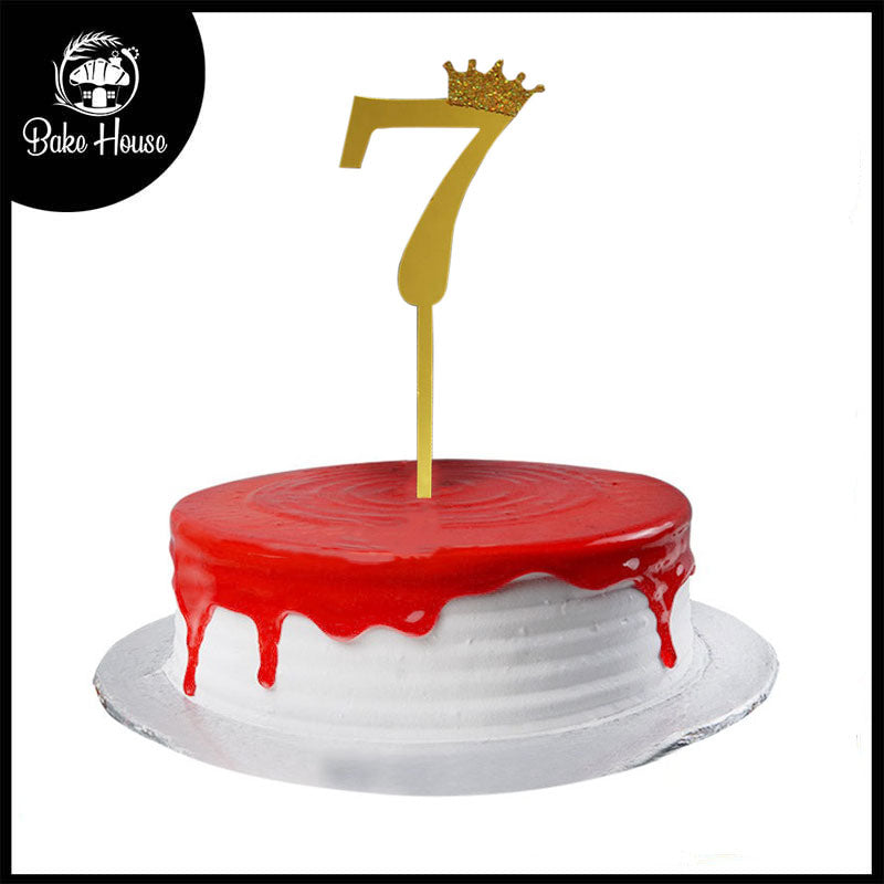 Number Cake Topper Golden (Seven)