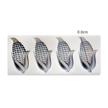 Silicone Chocolate Garnish Mold Vegetable Corn 4 Cavity