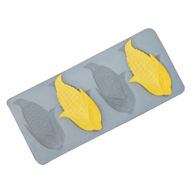 Silicone Chocolate Garnish Mold Vegetable Corn 4 Cavity