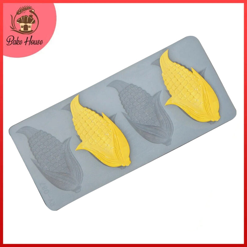 Silicone Chocolate Garnish Mold Vegetable Corn 4 Cavity