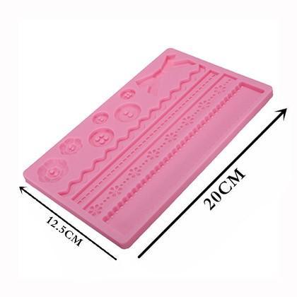 Silicone Fondant Cake Sheet Button & Bow Mold
