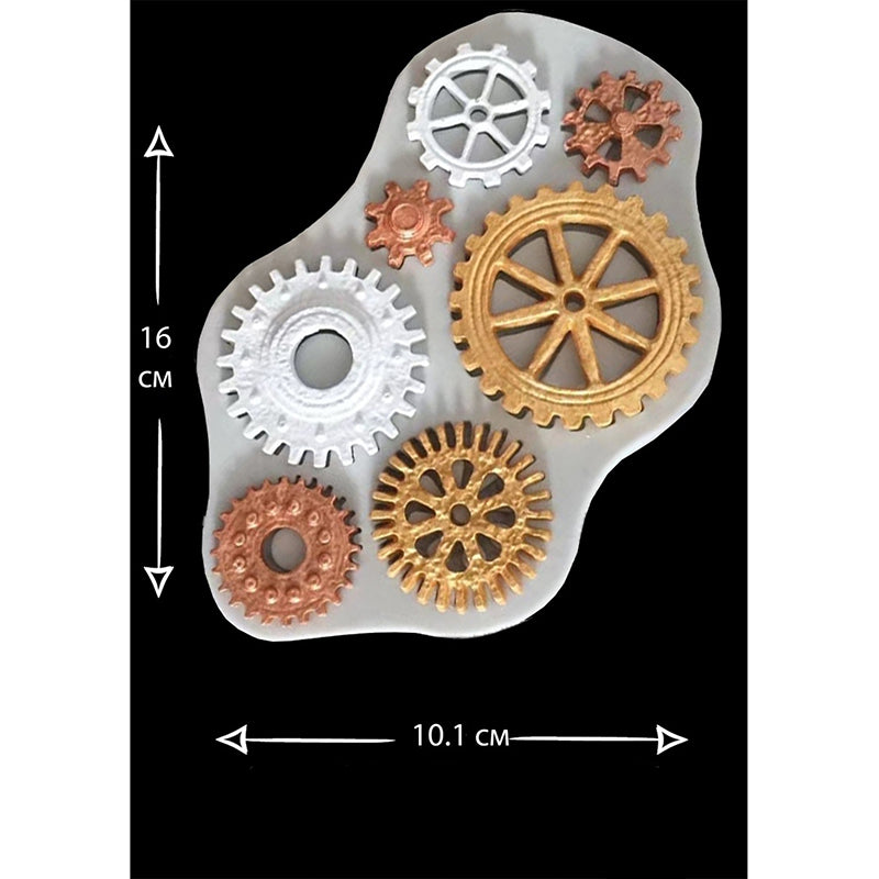 Silicone Gear Fondant Mold 7 Cavity Shape Mold